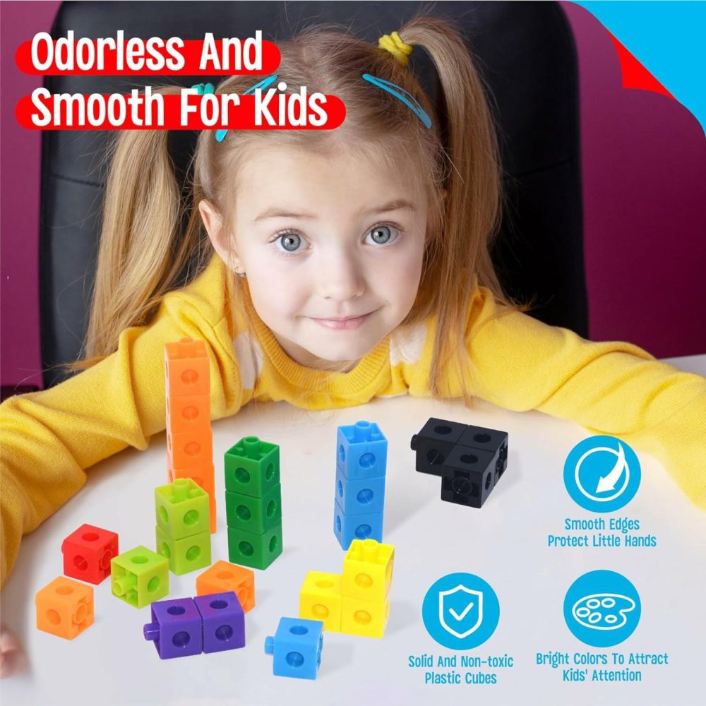 Math Linking Cubes  Set Of 100 Math Cubes Manipulative Connecting And Counting Snap Blocks For Early Math And Construction  Educational Toy For Preschool  Kindergarten  Homeschool  |  Sorting & Stacking Toys All Toys Sorting & Stacking Toys