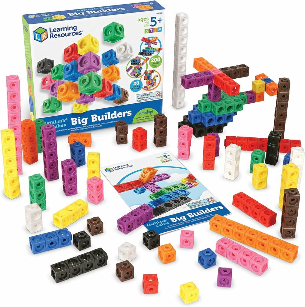 Mathlink Cubes Big Builders – Set Of 200 Cubes  Ages 5+  Develops Early Math Skills  Stem Toys  Math Games For Kids  Math Cubes For Kids,Stocking Stuffers  |  Activity Cubes Activity Cubes Activity Cubes