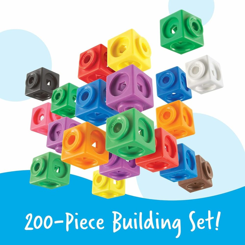 Mathlink Cubes Big Builders – Set Of 200 Cubes  Ages 5+  Develops Early Math Skills  Stem Toys  Math Games For Kids  Math Cubes For Kids,Stocking Stuffers  |  Activity Cubes Activity Cubes Activity Cubes