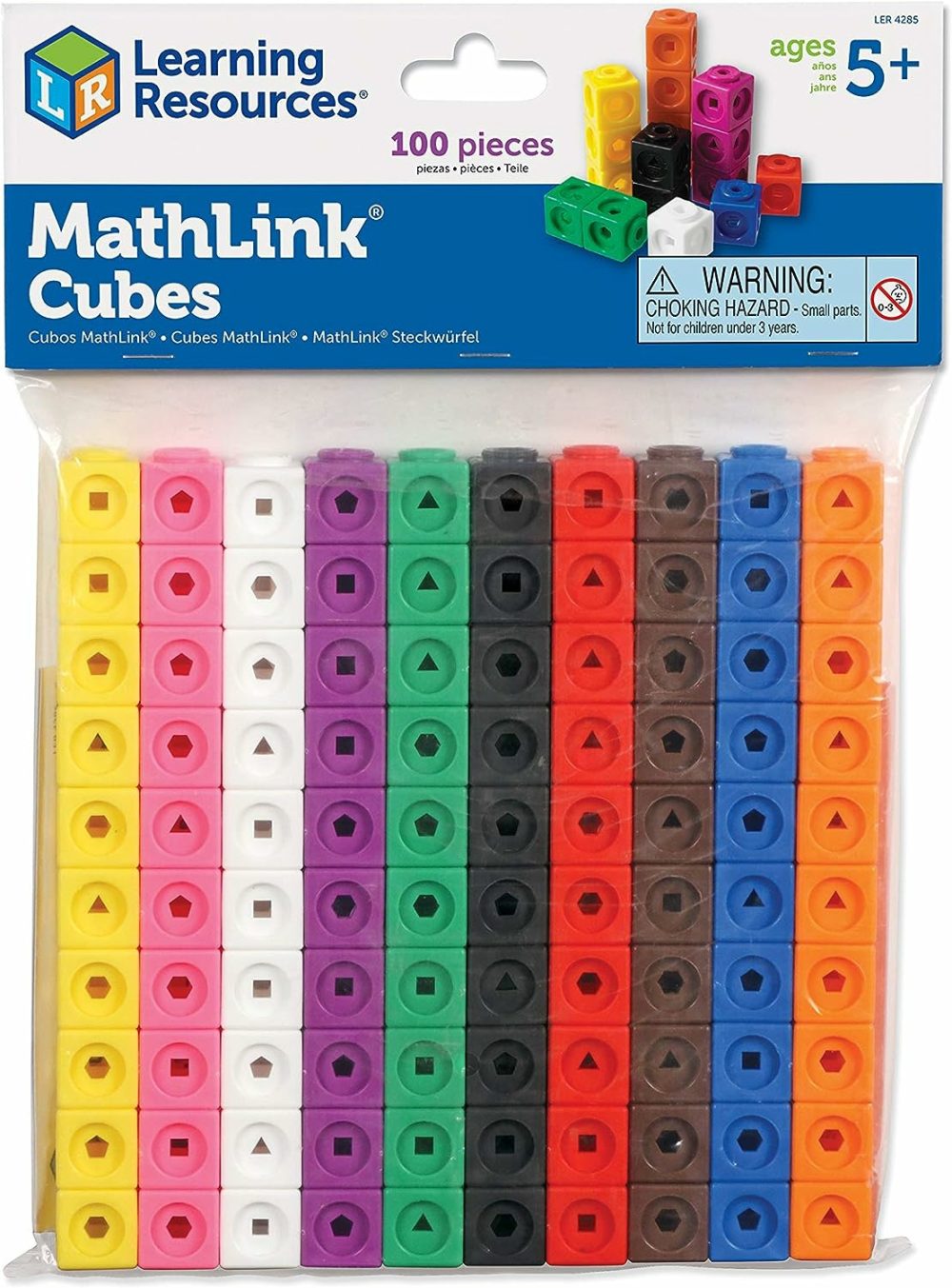 Mathlink Cubes – Set Of 100 Cubes  Ages 5+ Kindergarten  Stem Activities  Math Manipulatives  Homeschool Supplies  Teacher Supplies  |  Sorting & Stacking Toys All Toys Sorting & Stacking Toys