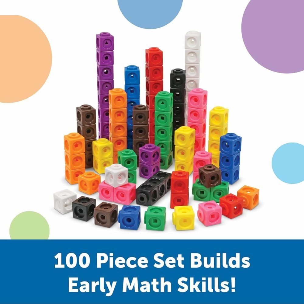 Mathlink Cubes – Set Of 100 Cubes  Ages 5+ Kindergarten  Stem Activities  Math Manipulatives  Homeschool Supplies  Teacher Supplies  |  Sorting & Stacking Toys All Toys Sorting & Stacking Toys