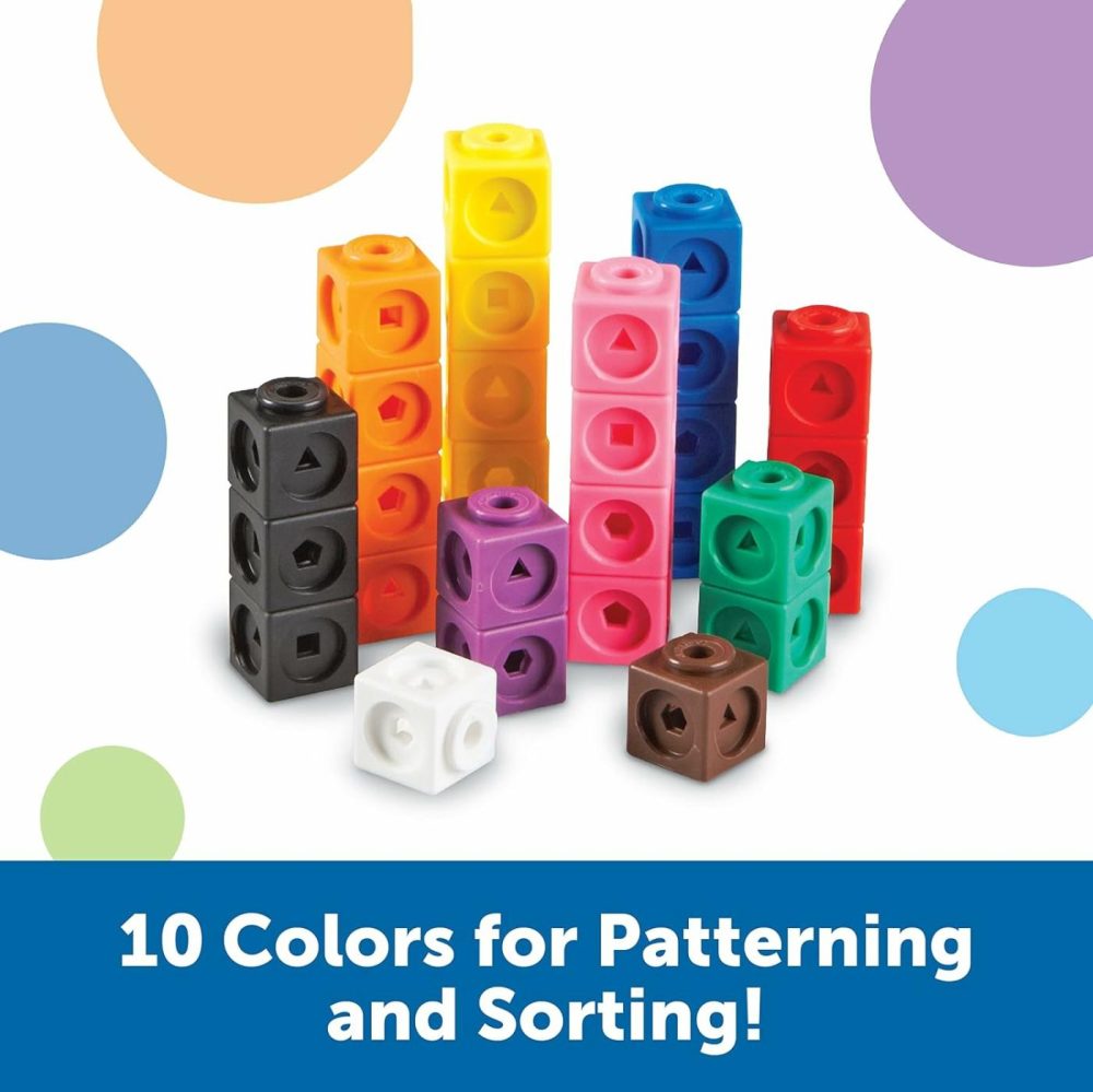 Mathlink Cubes – Set Of 100 Cubes  Ages 5+ Kindergarten  Stem Activities  Math Manipulatives  Homeschool Supplies  Teacher Supplies  |  Sorting & Stacking Toys All Toys Sorting & Stacking Toys