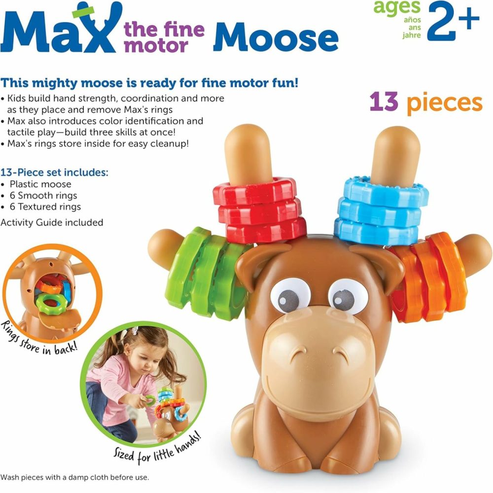 Max The Fine Motor Moose – 13 Pieces  Ages 2+ Toddler Learning Toys  Fine Motor Toy For Toddlers  Preschool Toys  |  Sorting & Stacking Toys All Toys Sorting & Stacking Toys