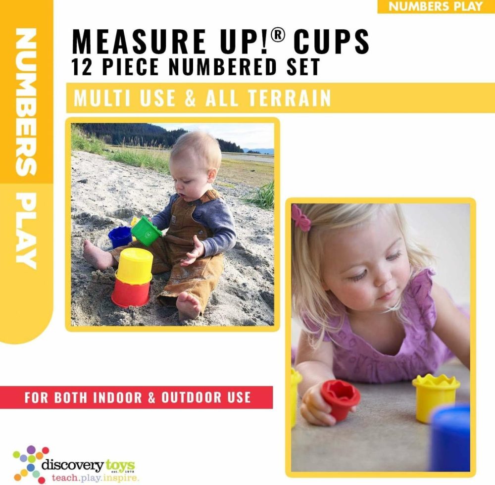 Measure Up! Cups | Educational Stacking & Nesting 12 Piece Numbered Set| Kid-Powered Learning | Stem Toy Early Math Childhood Development 12 Months And Up  |  Sorting & Stacking Toys All Toys Sorting & Stacking Toys