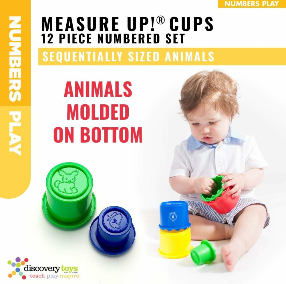 Measure Up! Cups | Educational Stacking & Nesting 12 Piece Numbered Set| Kid-Powered Learning | Stem Toy Early Math Childhood Development 12 Months And Up  |  Sorting & Stacking Toys All Toys Sorting & Stacking Toys