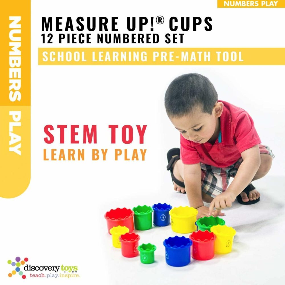 Measure Up! Cups | Educational Stacking & Nesting 12 Piece Numbered Set| Kid-Powered Learning | Stem Toy Early Math Childhood Development 12 Months And Up  |  Sorting & Stacking Toys All Toys Sorting & Stacking Toys