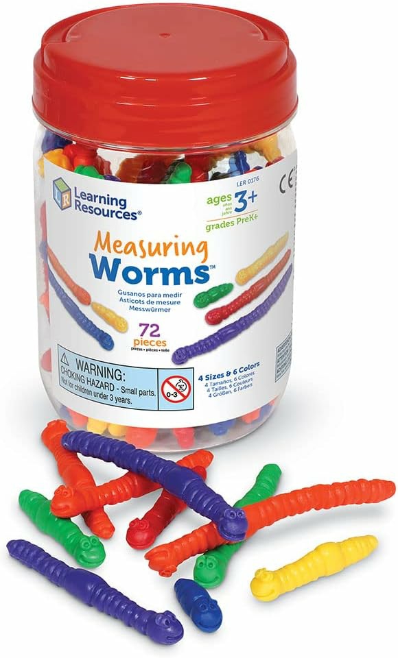 Measuring Worms – 72 Pieces  Ages 3+ Toddler Learning Toys  Counters For Kids  |  Sorting & Stacking Toys All Toys Sorting & Stacking Toys