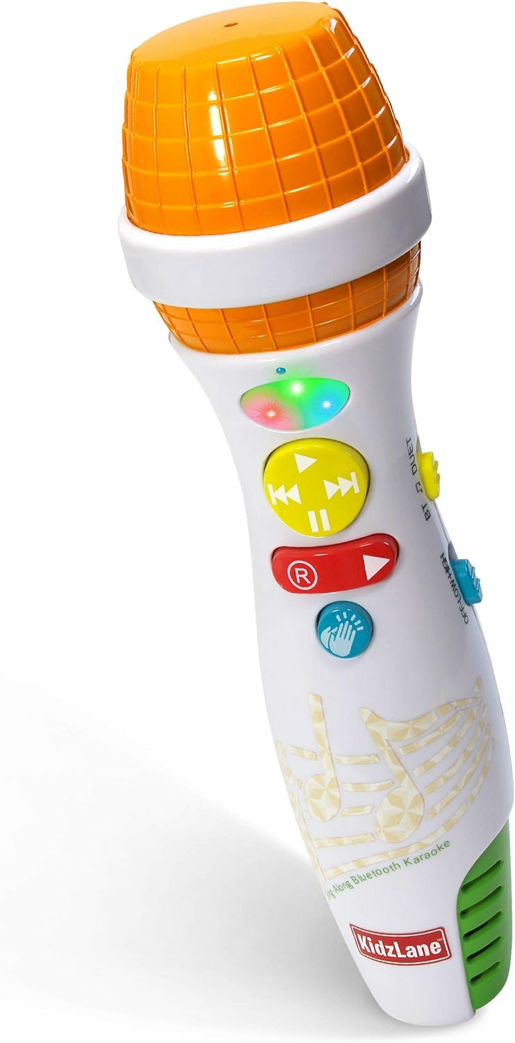 Microphone For Kids With Bluetooth | Kids Singing Toy Microphone For Babies & Toddlers | Voice Changer & 10 Built-In Nursery Rhymes | Kids Karaoke Microphone Ages 3+  |  Musical Toys All Toys multicolored