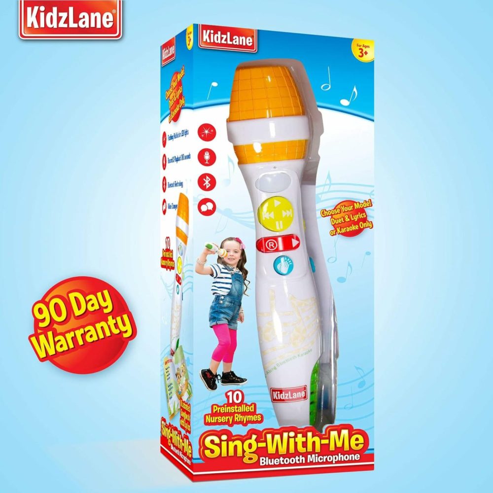 Microphone For Kids With Bluetooth | Kids Singing Toy Microphone For Babies & Toddlers | Voice Changer & 10 Built-In Nursery Rhymes | Kids Karaoke Microphone Ages 3+  |  Musical Toys All Toys multicolored