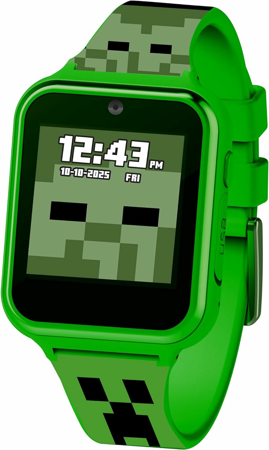 Minecraft Kids Green Educational Learning Touchscreen Smart Watch Toy For Girls  Boys  Toddlers – Selfie Cam  Learning Games  Alarm  Calculator  Pedometer & More (Model: Min4130Az)  |  Electronic Early Development Toys All Toys Electronic Early Development Toys