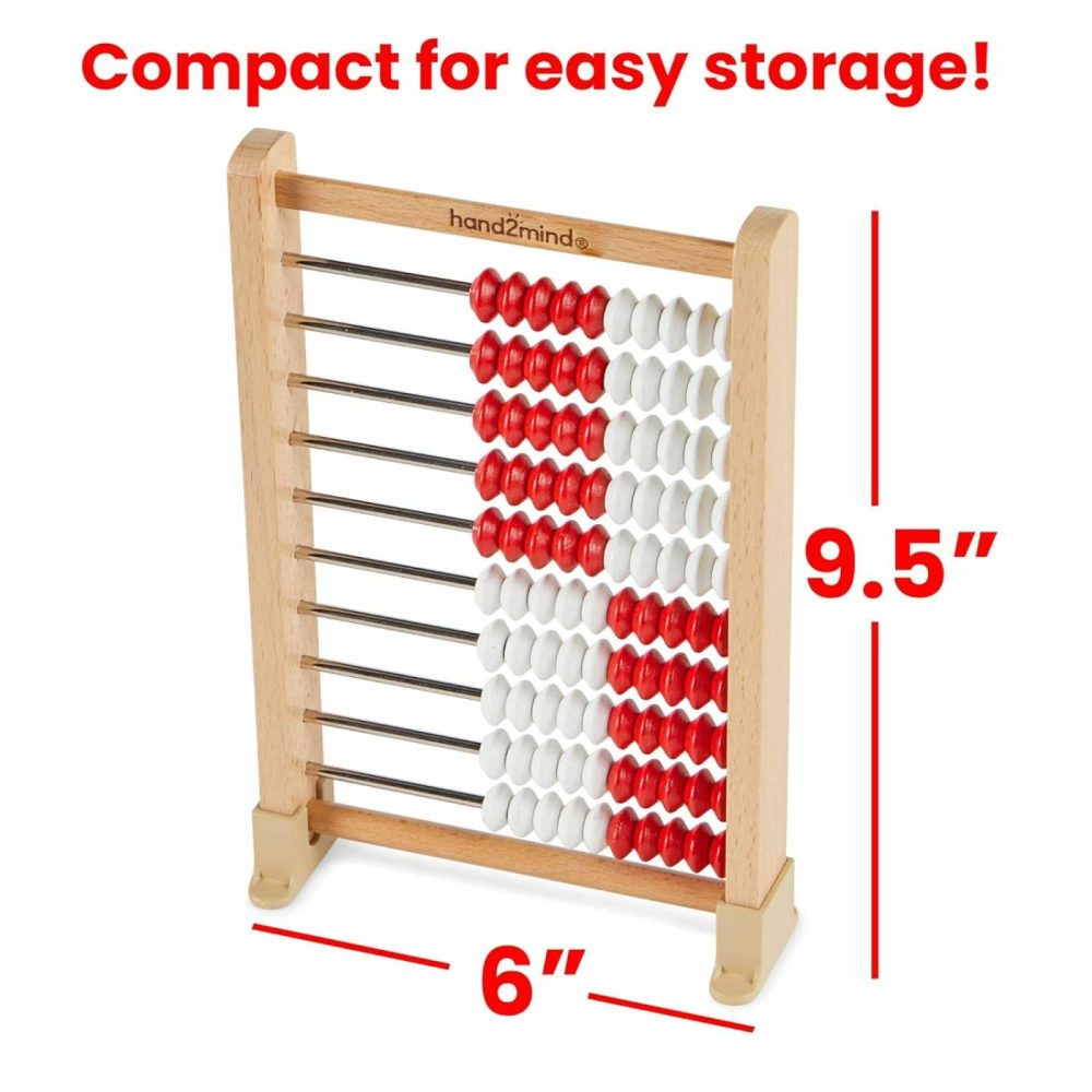 Mini 100 Bead Wooden Rekenrek  Abacus For Kids Math  Math Manipulatives Kindergarten  Counting Rack For Kids  Counters For Kids Math  Educational Toys For Elementary Kids (Set Of 1)  |  Abacuses Abacuses Abacuses