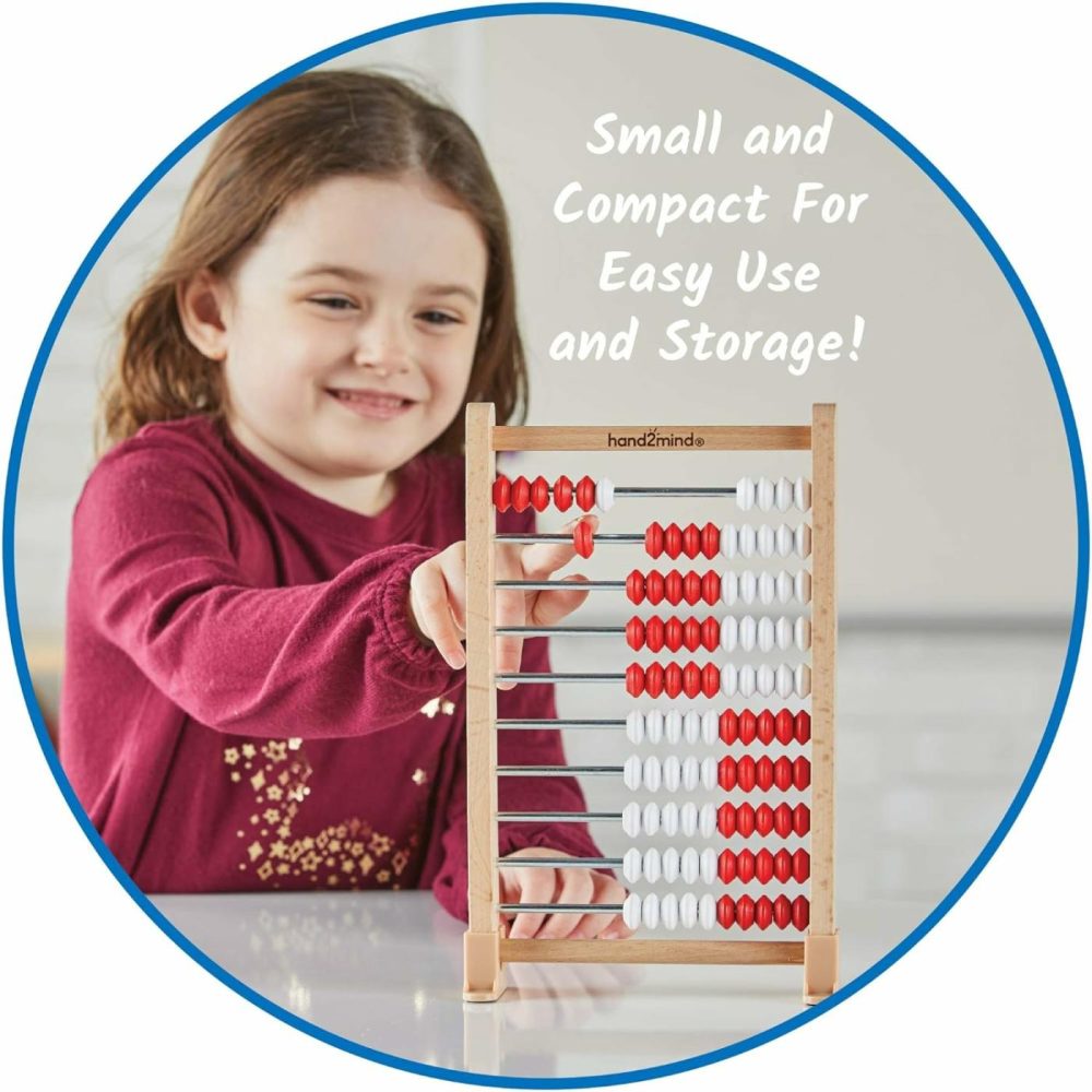 Mini 100 Bead Wooden Rekenrek  Abacus For Kids Math  Math Manipulatives Kindergarten  Counting Rack For Kids  Counters For Kids Math  Educational Toys For Elementary Kids (Set Of 1)  |  Abacuses Abacuses Abacuses