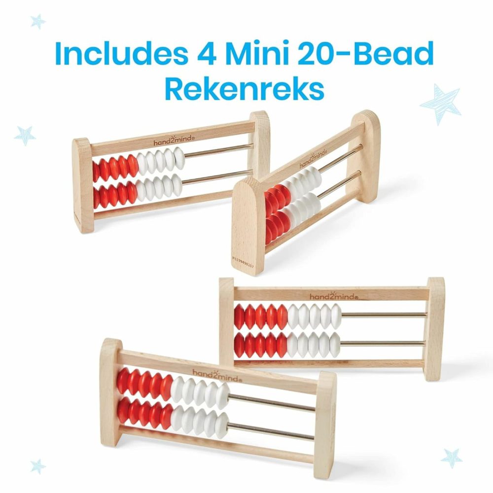 Mini 20 Bead Wooden Rekenrek  Abacus For Kids Math  Math Manipulatives Kindergarten  Counting Rack For Kids  Counters For Kids Math  Educational Toys For Elementary Kids (Set Of 4)  |  Abacuses Abacuses Abacuses