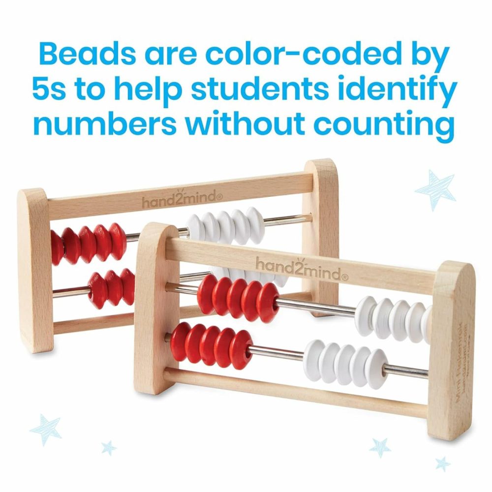 Mini 20 Bead Wooden Rekenrek  Abacus For Kids Math  Math Manipulatives Kindergarten  Counting Rack For Kids  Counters For Kids Math  Educational Toys For Elementary Kids (Set Of 4)  |  Abacuses Abacuses Abacuses