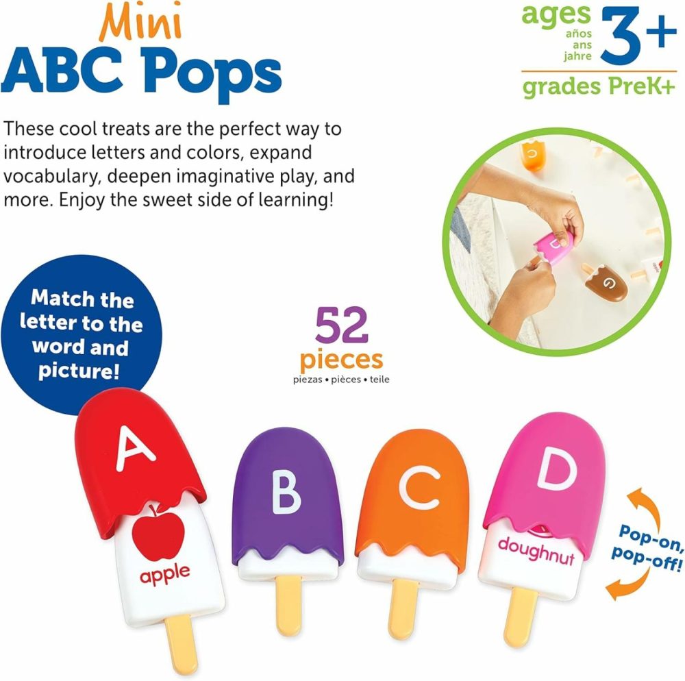 Mini Abc Pops – Educational Toys For Kids Ages 3+  Abc For Toddlers  Montessori Toys For Kids,Back To School  |  Sorting & Stacking Toys All Toys Sorting & Stacking Toys