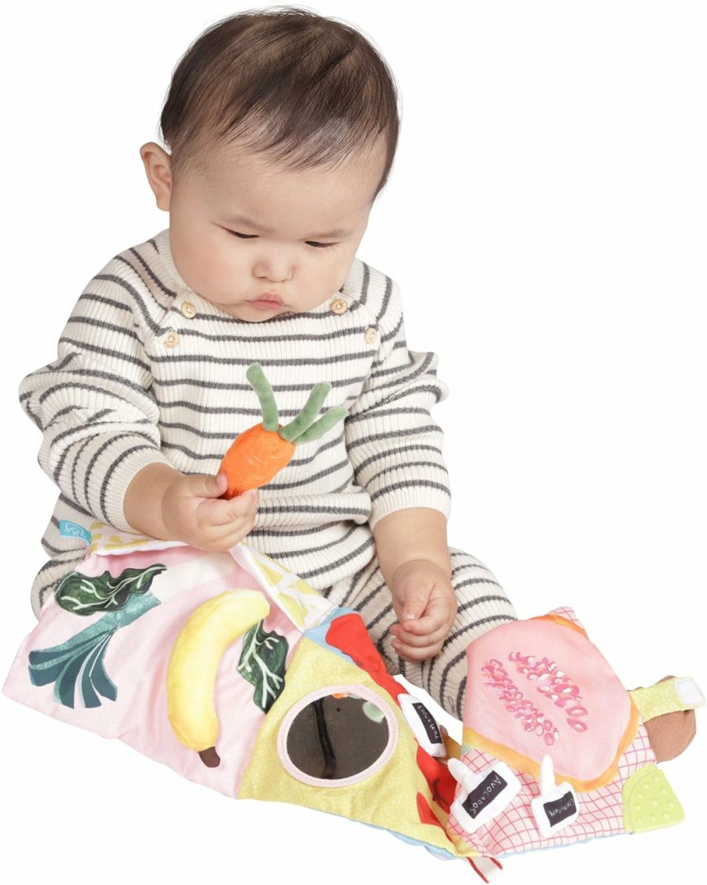 Mini-Apple Farm Soft Activity Crinkle Book For Baby & Toddler With Discovery Mirror And Textured Teether Multicolor  |  Teethers All Toys Teethers