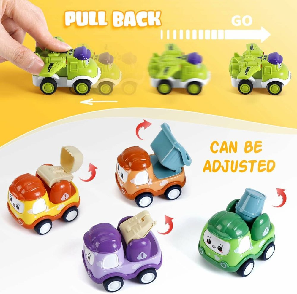 Mini Car Toys For 1 Year Old Boy Gifts  12 Sets Pull-Back Trucks With Playmat/Storage Box For Toddlers Age 1-2  Baby Toys 12-18 Months  1St Christmas Birthday Gifts For One Year Olds  |  Push & Pull Toys All Toys Push & Pull Toys