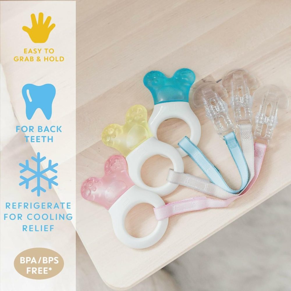 Mini Cooler Teether With Clip  Boy  2+ Months  1-Count  White/Blue  |  Teethers All Toys Teethers