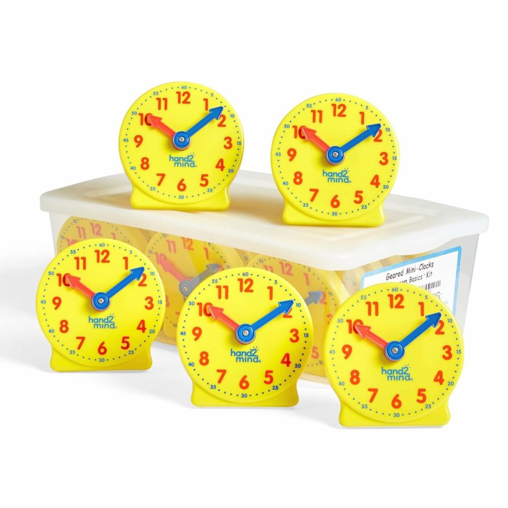 Mini Geared Clock  Telling Time Teaching Clock  Learn To Tell Time Clock  Analog Learning Clock  Clock For Kids Learning To Tell Time  Teaching Time Classroom Clock (Set Of 24)  |  Teaching Clocks All Toys Teaching Clocks