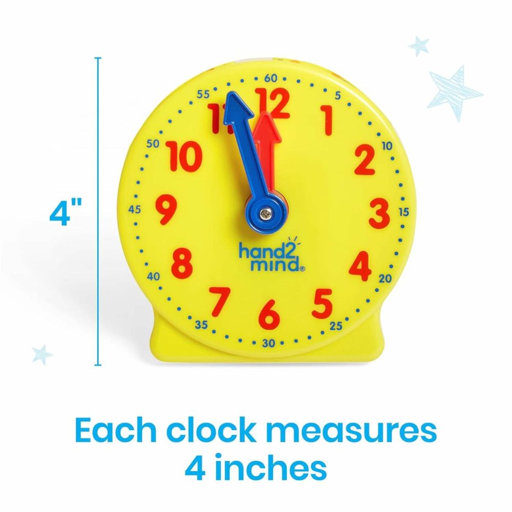 Mini Geared Clock  Telling Time Teaching Clock  Learn To Tell Time Clock  Analog Learning Clock  Clock For Kids Learning To Tell Time  Teaching Time Classroom Clock (Set Of 24)  |  Teaching Clocks All Toys Teaching Clocks