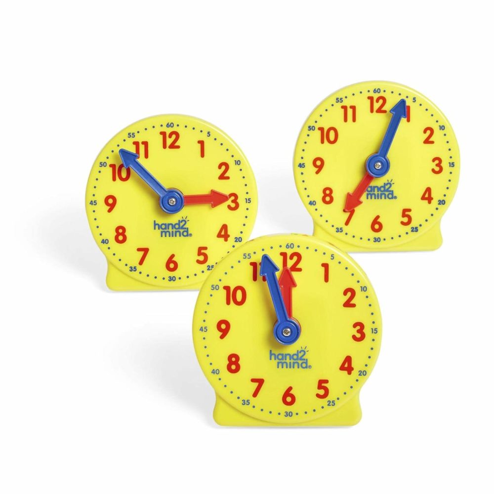 Mini Geared Clock  Telling Time Teaching Clock  Learn To Tell Time Clock  Analog Learning Clock  Clock For Kids Learning To Tell Time  Teaching Time Classroom Clock (Set Of 24)  |  Teaching Clocks All Toys Teaching Clocks