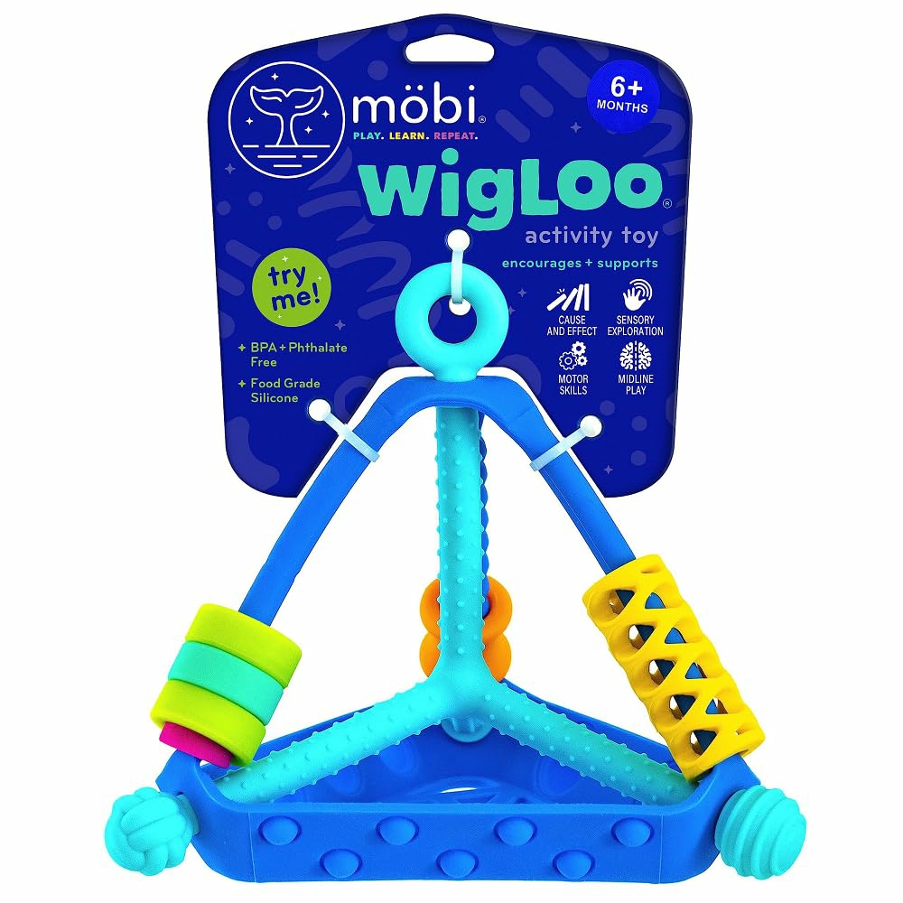 Mobi Wigloo Baby Sensory Toys From Infants To Toddlers – Baby Toys For Hand Eye Coordination And Developmental Brain Function – Food Grade Silicone – 6 Month Old Baby Toys – Teething Toy  |  Teethers All Toys Teethers