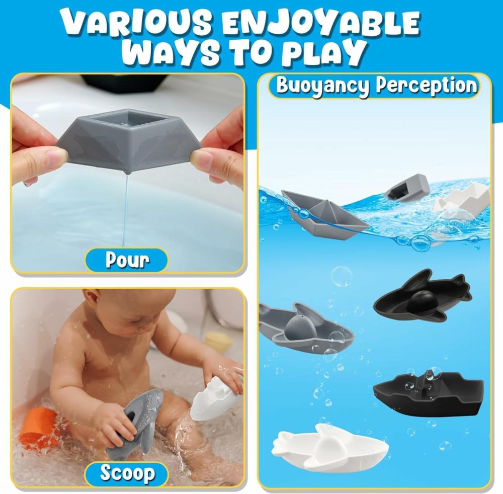 Mold-Free Floating Boats Bath Toys For Toddlers 1-3  3 Pack  No Hole Bath Toys For Babies 6-12 Months  Water Table Toys  Bath Toys For Kids Ages 1-3  Water Toys  Pool Toys  Beach Toys  |  Bath Toys All Toys Bath Toys