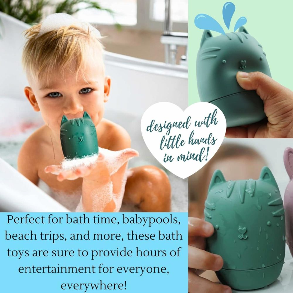 Mold Free Silicone Bath Toys  Baby Bath Toys 6-12 Months  Toddlers 1-3  Non Toxic Infant Bathtub Toy  Water Toys  Pool Toy  Dishwasher Safe (Coral)  |  Bath Toys All Toys Bath Toys