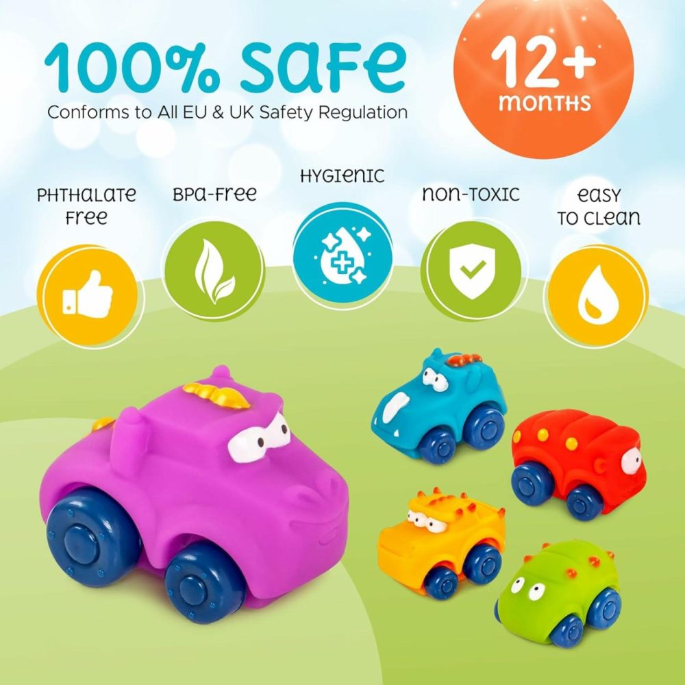 Monster Movers 5 Soft Play Baby Toy Cars – Toy Car Set For 1 Year Old – Suitable From 12 Months – 1 Year Old Boy Gifts – Toys For 1 Year Old Boys  |  Push & Pull Toys All Toys Push & Pull Toys