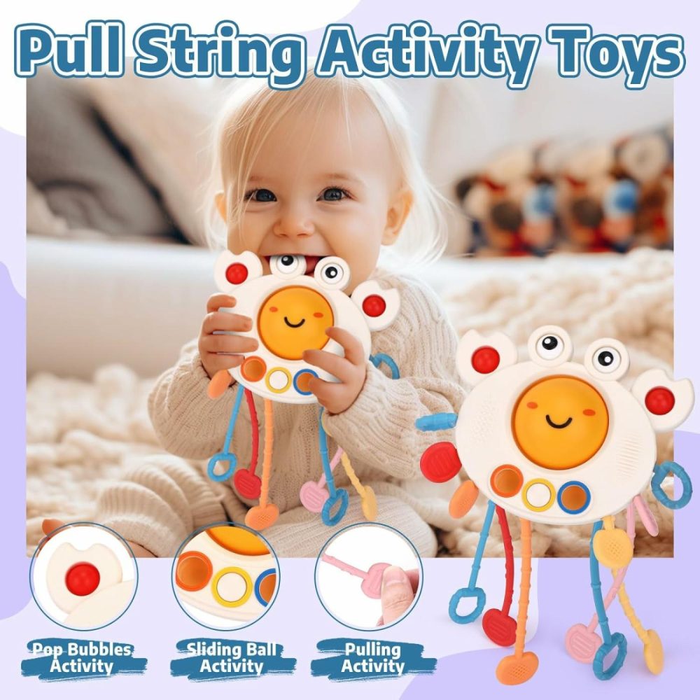 Montessori Baby Toys 5 In 1 Set For 6-12 Months Including Shape Sorter Toys  Pull String Toy In Crab Shape  Baby Stacking Cups  Tissue Box Toys And Stacking& Nesting Baby Toys  Infant Sensory Toys  |  Sorting & Stacking Toys All Toys 5 in 1 Montessori Toys