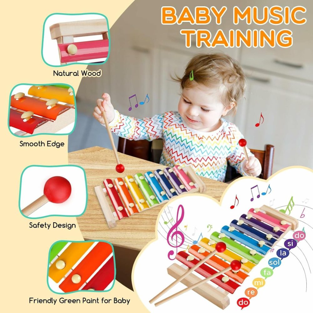 Montessori Baby Toys For 1+ Year Old – Sorting Stacking Learning Toys 6 To 12 Months  Wooden Building Blocks  Xylophone Musical  Infant Teethers Toys For Babies  6 In 1 Toy Gifts For Toddlers  |  Sorting & Stacking Toys All Toys Sorting & Stacking Toys