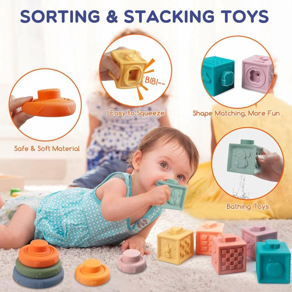 Montessori Baby Toys For 1+ Year Old – Sorting Stacking Learning Toys 6 To 12 Months  Wooden Building Blocks  Xylophone Musical  Infant Teethers Toys For Babies  6 In 1 Toy Gifts For Toddlers  |  Sorting & Stacking Toys All Toys Sorting & Stacking Toys