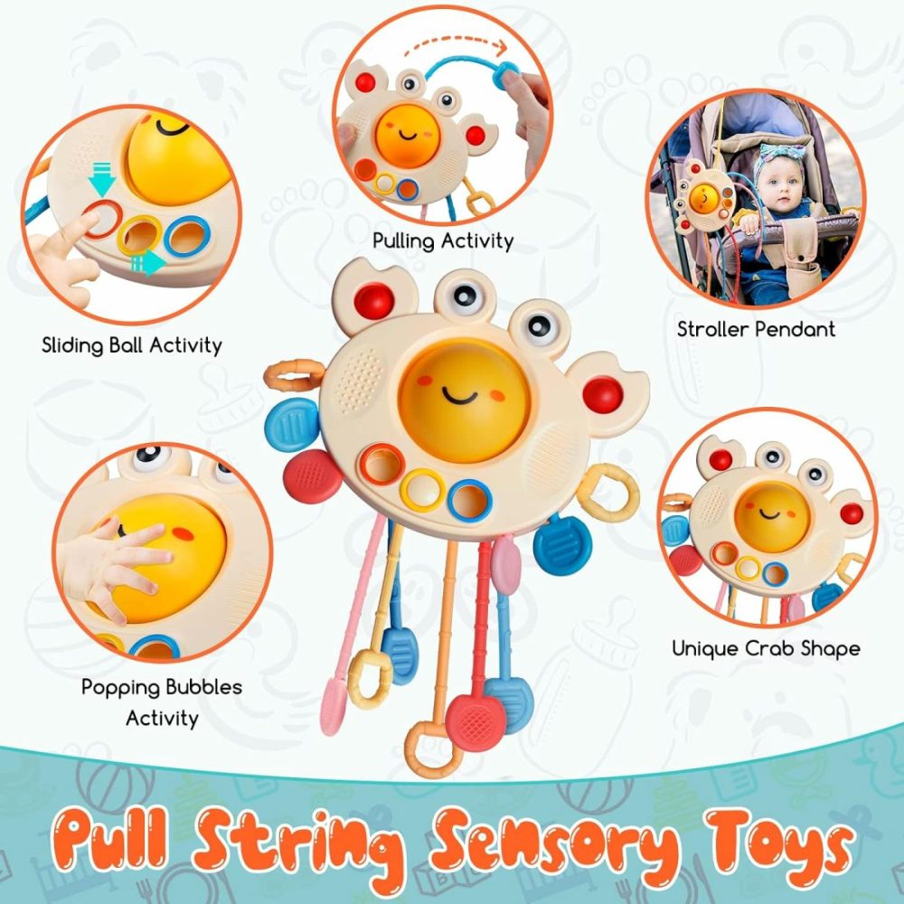 Montessori Baby Toys For Ages 6-18 Months – Pull String Teether  Stacking Blocks  Sensory Shapes & Storage Bin  Infant Bath Time Fun  4 In 1 Toddlers Toy Gifts For 1 2 3 Year Old Boys Girls  |  Sorting & Stacking Toys All Toys Sorting & Stacking Toys