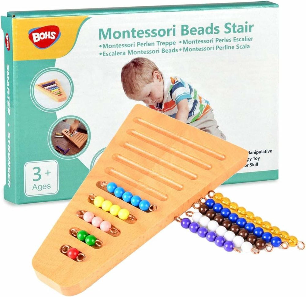 Montessori Bead Stair Set  1-10 Counting  With Sorting Tray- Compact Educational Toy For Preschool Learning  |  Sorting & Stacking Toys All Toys Sorting & Stacking Toys