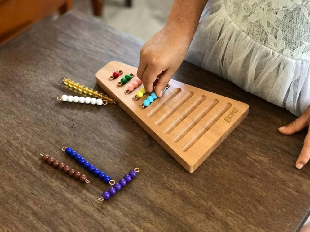 Montessori Bead Stair Set  1-10 Counting  With Sorting Tray- Compact Educational Toy For Preschool Learning  |  Sorting & Stacking Toys All Toys Sorting & Stacking Toys