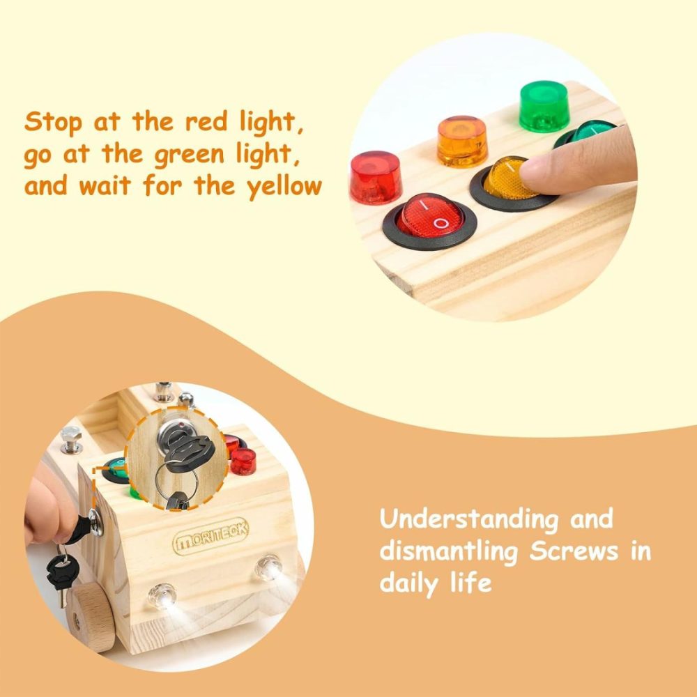 Montessori Busy Board With Led Light  Screwdriver Tool Set Toddler Toys  Wooden Sensory Montessori Toys For 3+ Year Old Kids  |  Sorting & Stacking Toys All Toys Sorting & Stacking Toys