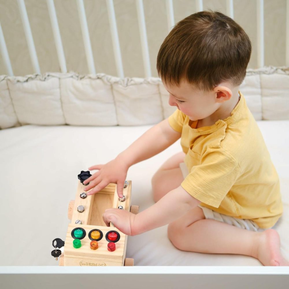 Montessori Busy Board With Led Light  Screwdriver Tool Set Toddler Toys  Wooden Sensory Montessori Toys For 3+ Year Old Kids  |  Sorting & Stacking Toys All Toys Sorting & Stacking Toys