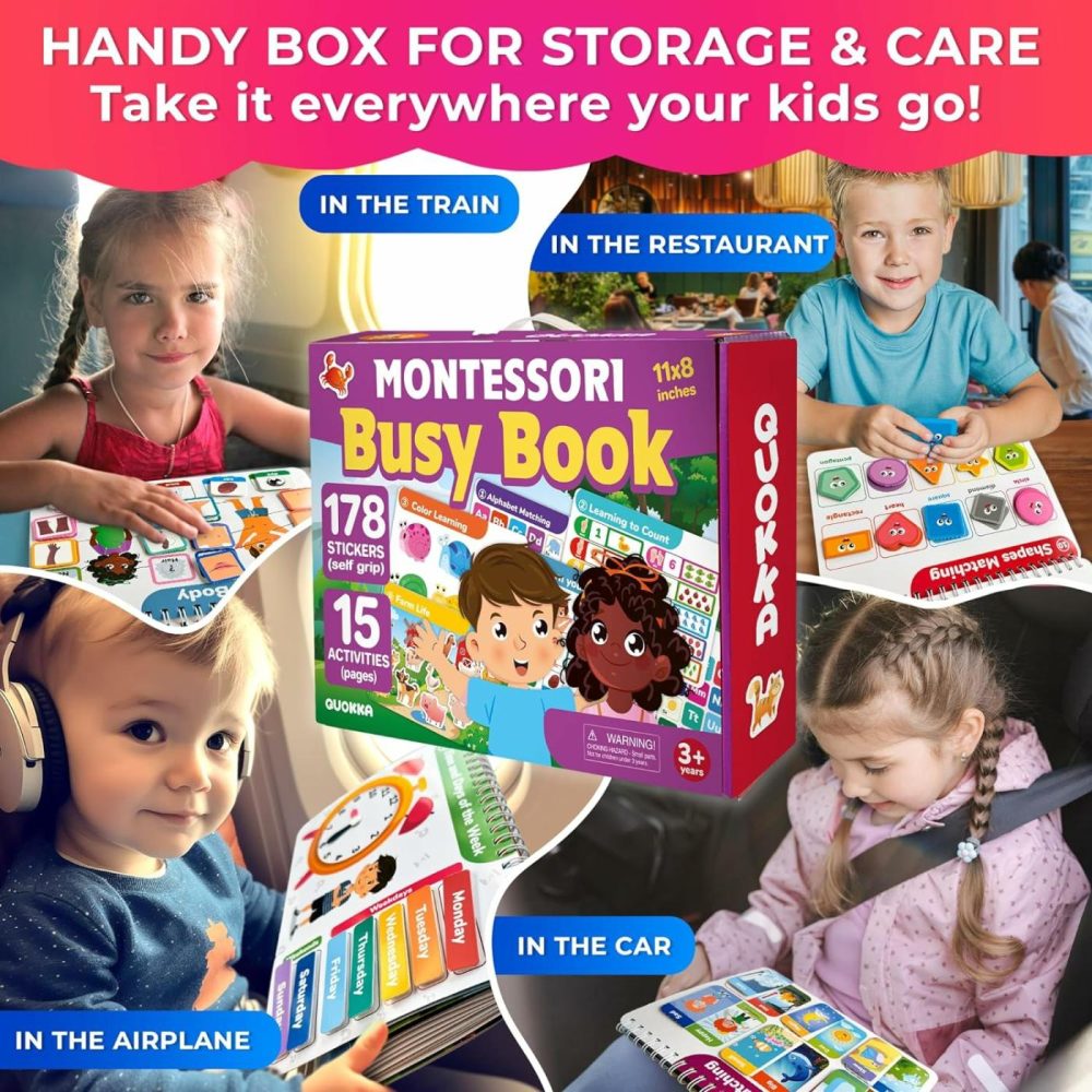 Montessori Busy Book For Toddlers 3-5 Years Old – Toddler Activity Book With Interactive Pages 3 Year Old Activity Book With Touch Fastener For Learning – Preschool Gift For Boys And Girls  |  Sorting & Stacking Toys All Toys Ocean Animals