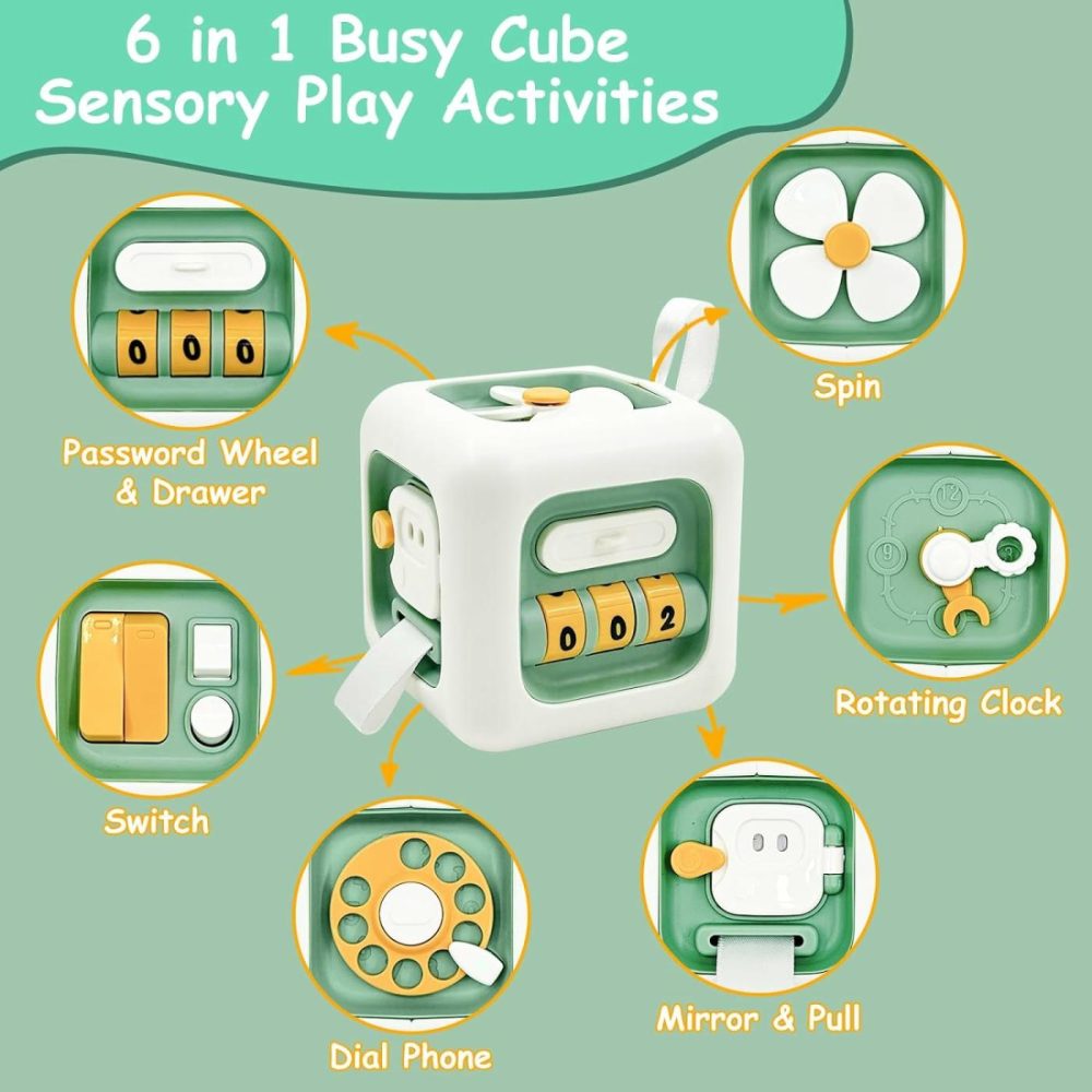 Montessori Busy Cube Toy For Toddlers 12+ Month  6 In 1 Sensory Activity Cube For Kids Hands-On Ability Learning Skill  Best Birthday Gift For Boys And Girls 1+ Year Old  |  Activity Cubes Activity Cubes Activity Cubes