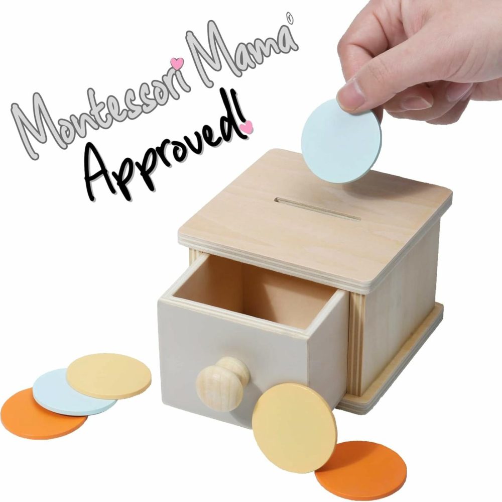 Montessori Coin Box  Montessori Toys For 1 Year Old Toddler Coins  Baby Wooden Montessori Toy Ball Infant Drawer Drop  |  Sorting & Stacking Toys All Toys Sorting & Stacking Toys