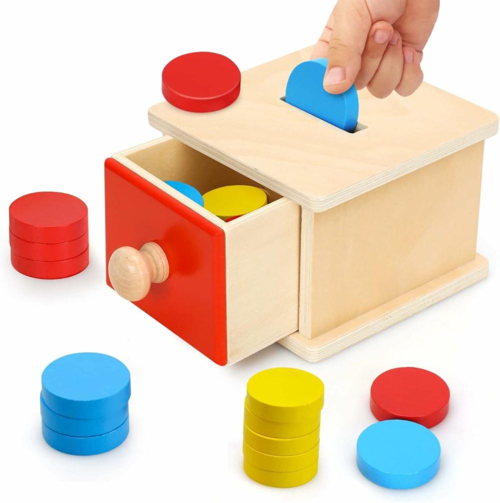 Montessori Coin Box Toys Object Permanence Toys For Babies Toddlers Montessori Toys For 1+ Year Old Wooden Montessori Ball Drop Toys Developmental Toys For 2+ Year Old Imbucare Learning Box  |  Sorting & Stacking Toys All Toys Sorting & Stacking Toys