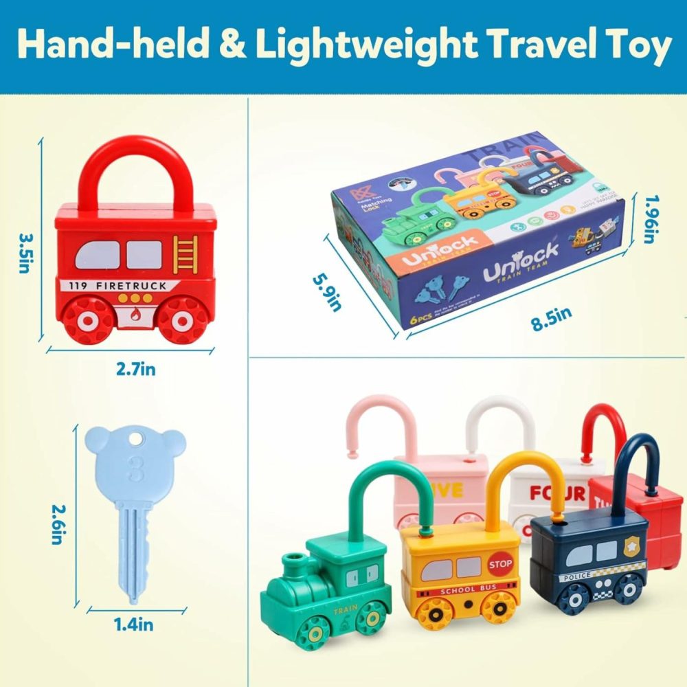 Montessori Learning Toys Sorting & Matching Locks And Keys Toddlers Sensory Car Activity Fine Motor Toy  Thank You Birthday Gifts For Kids Age 2-5 Years  Back To School  |  Sorting & Stacking Toys All Toys Sorting & Stacking Toys