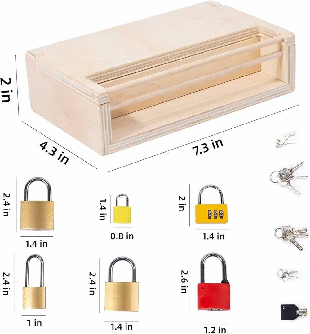 Montessori Lock And Key Toy Set For Toddlers  Educational Locks And Keys Toy  Montessori Materials Homeschool Preschool Educationl Toys For 3+ Year Old Kids  |  Sorting & Stacking Toys All Toys 6 Pack Locks