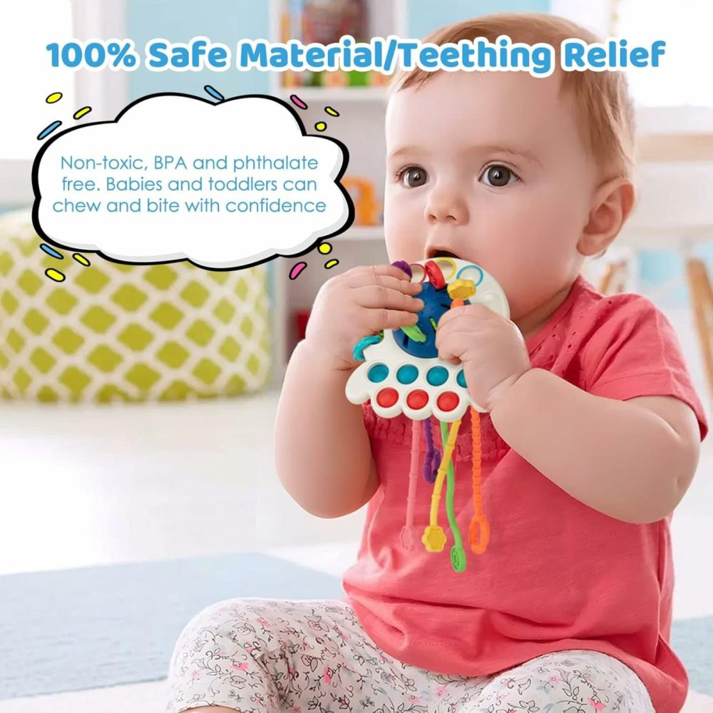 Montessori Pull String Toddler Toys For 6-12 Months  Teether Early Educational For Baby  Travel Infant Toys For 1 Year Old  |  Push & Pull Toys All Toys Push & Pull Toys