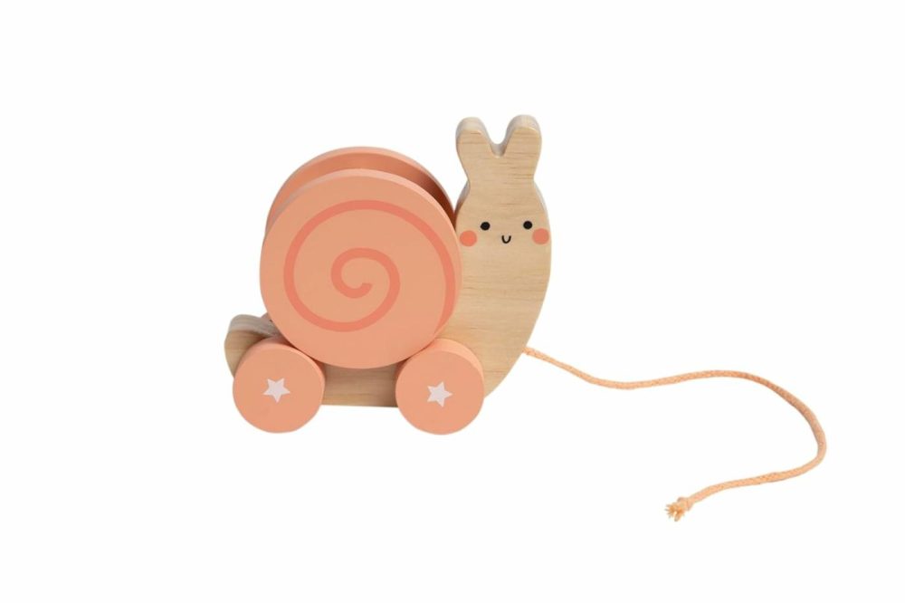 Montessori Snail Pull Toy  Pull Along Wooden Toy  Early Development Push And Pull String Toy  Motor Skill Toy For Toddlers Ages 1+ Year  |  Push & Pull Toys All Toys Push & Pull Toys