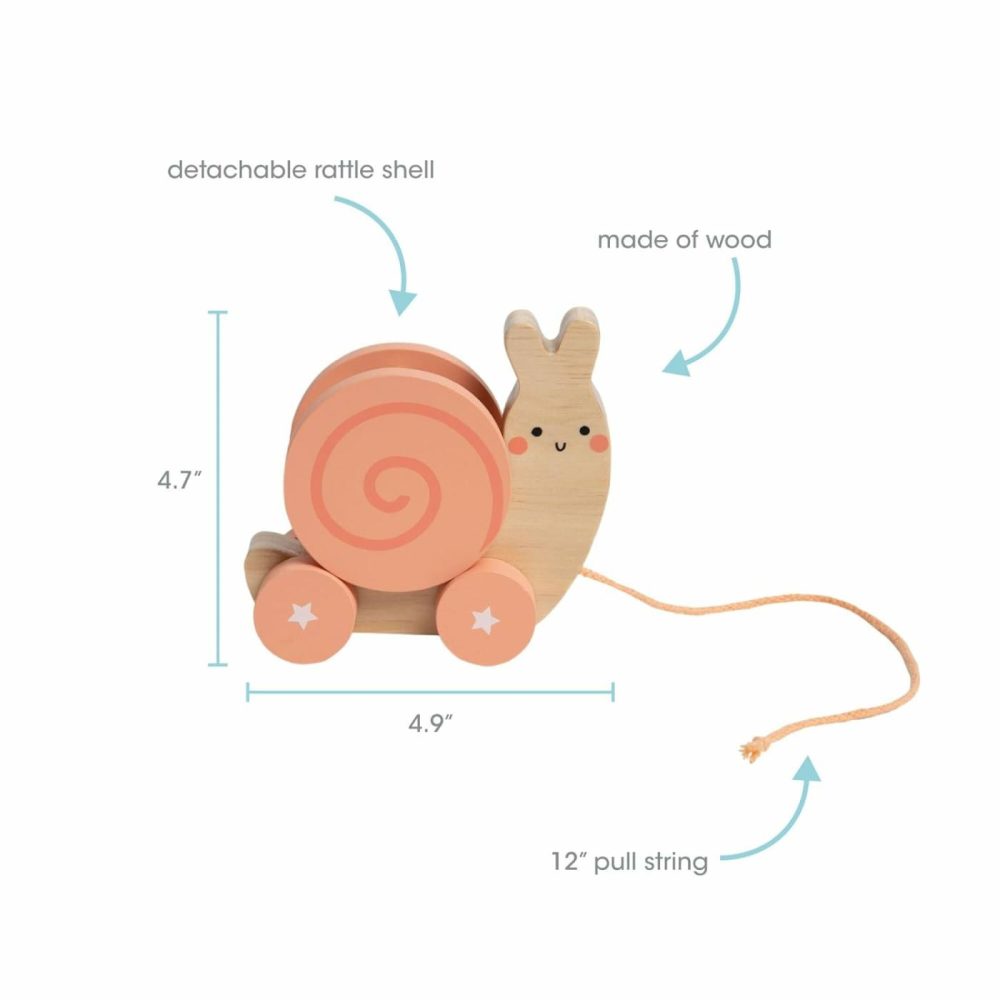 Montessori Snail Pull Toy  Pull Along Wooden Toy  Early Development Push And Pull String Toy  Motor Skill Toy For Toddlers Ages 1+ Year  |  Push & Pull Toys All Toys Push & Pull Toys