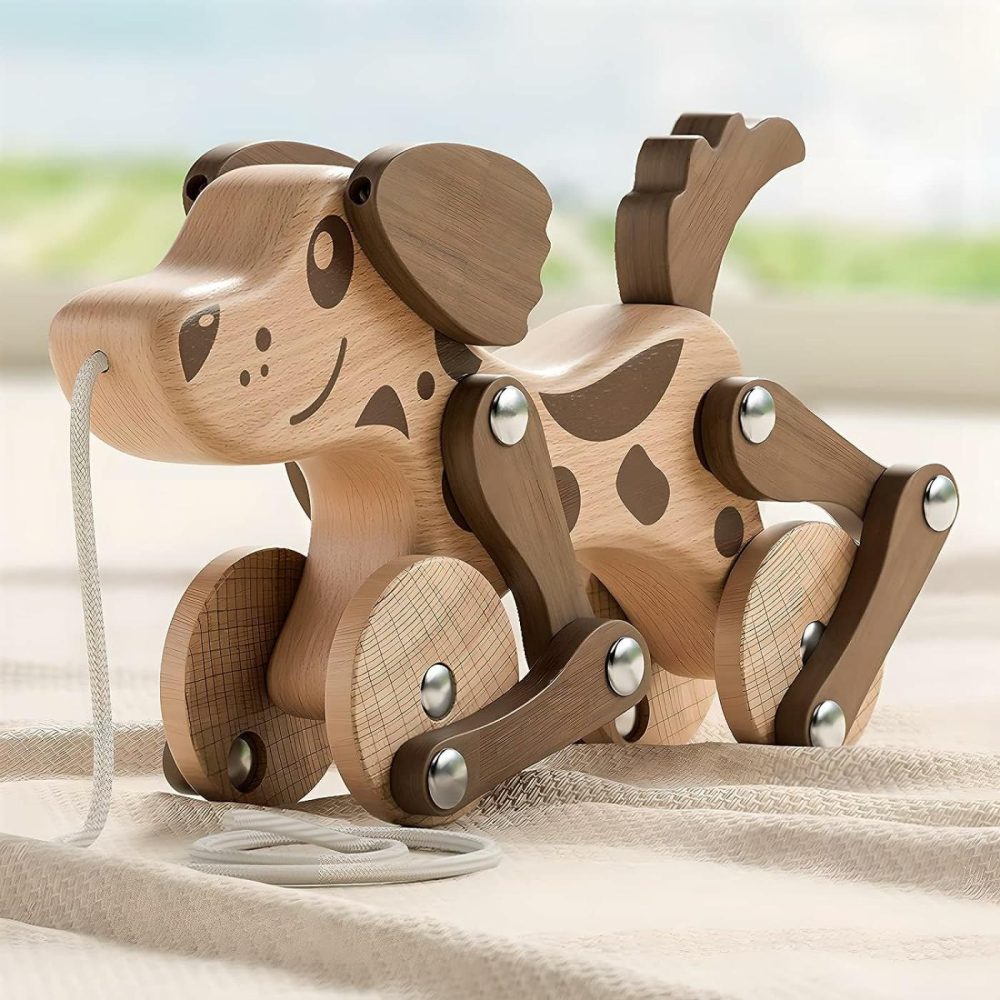 Montessori Toys 1 2 3 4 Years Old Boys Girls Wooden Walking Pull Dog Toy For Baby Toddler  Pull Along Walking Toys  Walk Along Puppy Pull  Wooden Pull & Push Toy  |  Push & Pull Toys All Toys Push & Pull Toys