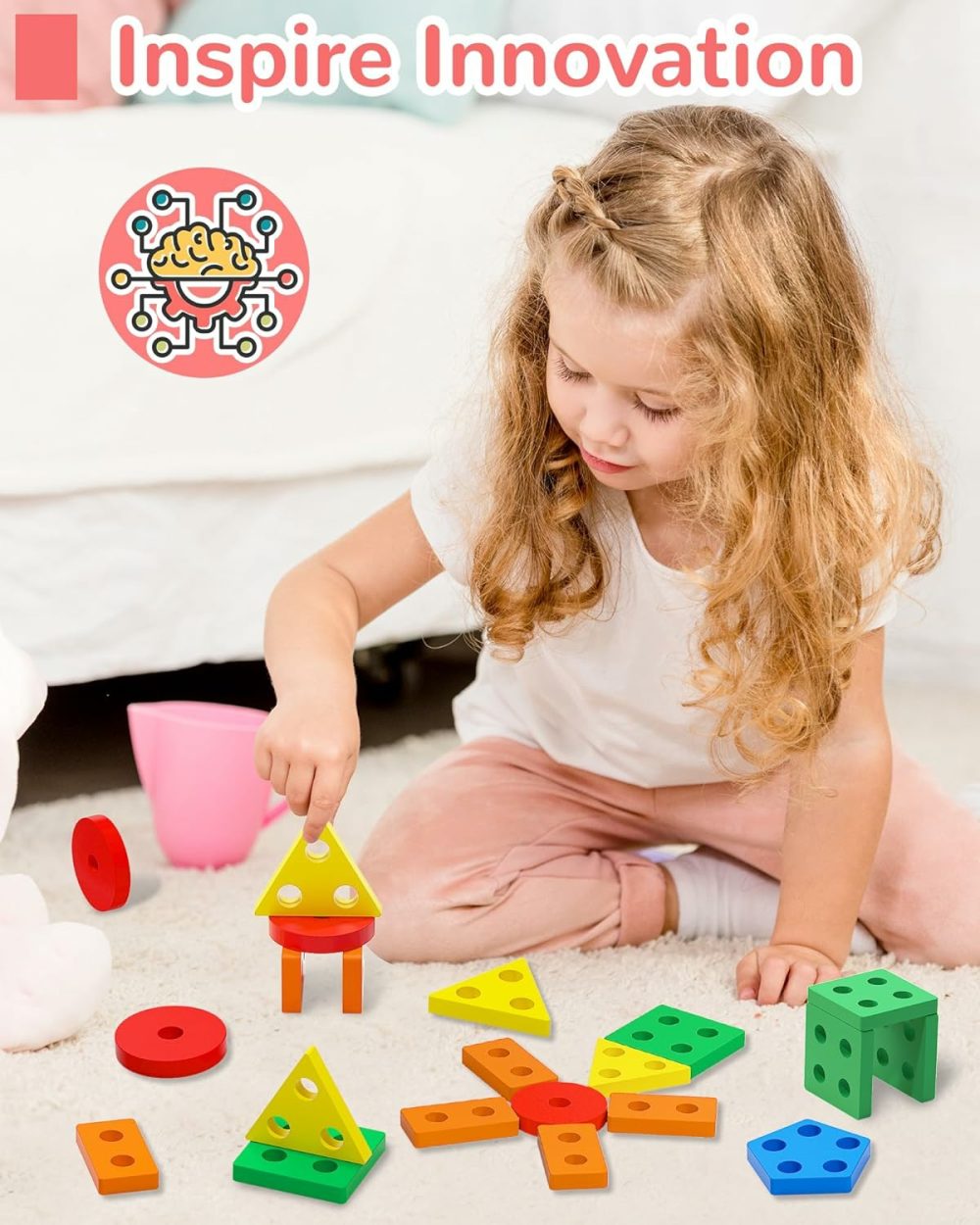 Montessori Toys For 1 2 3 Year Old Boy Girl  Toys For Ages 2-4 0-2 Toddlers Kids Baby  1 2 Year Old Boy Girl Birthday Gifts  Wooden Learning Puzzles Shape Sorter Toys For Toddlers 1-3  |  Sorting & Stacking Toys All Toys Sorting & Stacking Toys