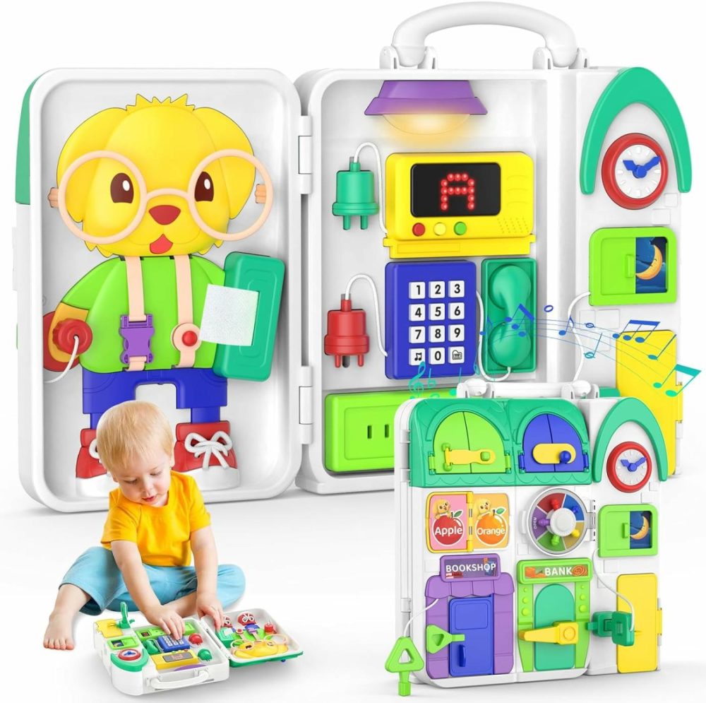 Montessori Toys For 1-2 Year Old Boy Girl  Bilingual Busy Board For Toddlers 1-3  Educational Toddlers Toys For Ages 0-2  Birthday Gifts For 1+ Year Old  Developmental Baby Toy 12-18 Month  |  Sorting & Stacking Toys All Toys Sorting & Stacking Toys