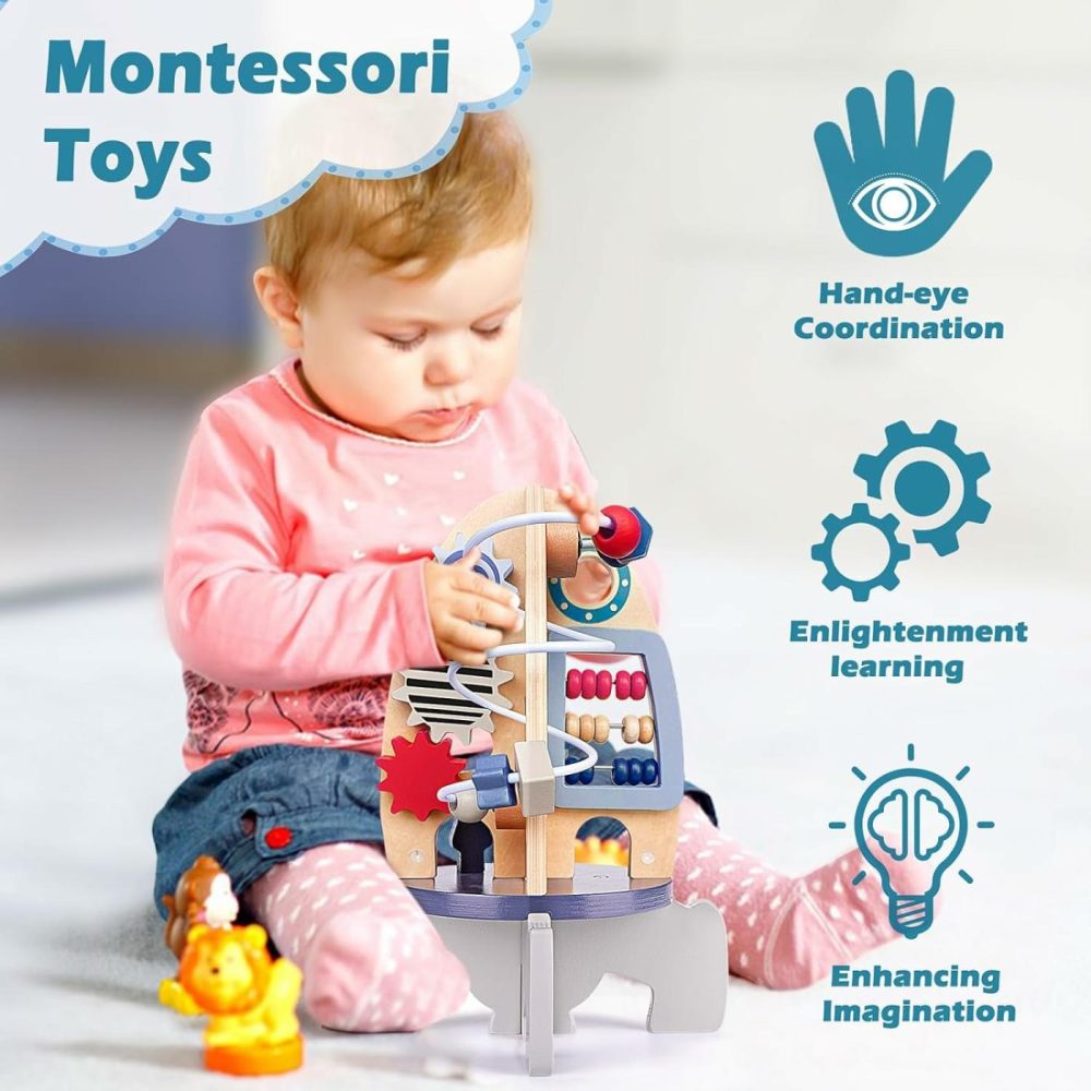 Montessori Toys For 1 Year Old  5 In 1 Space & Rocket Toys For 1 Year Old Boys  First Birthday Gifts For Girls  Activity Cube Baby Toys 12-18 Months  Educational Sensory Wooden Toys For Toddlers 1-3  |  Activity Cubes Activity Cubes Activity Cubes